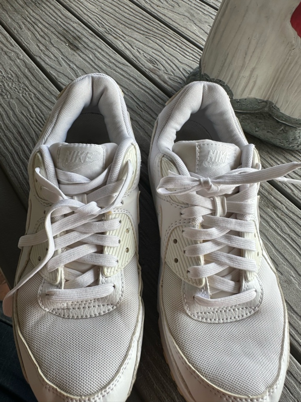 Nike White Mesh Lace-Up Sneakers